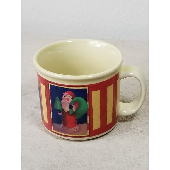 Susan Zulauf Soup Coffee Mug 3 1/4" Christmas Holiday Ceramic Yellow 14oz - Picture 6 of 15